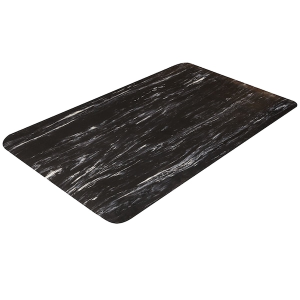 Antifatigue Mat, 60' L x 2' W, 9/16" Thickness, Vinyl, Black